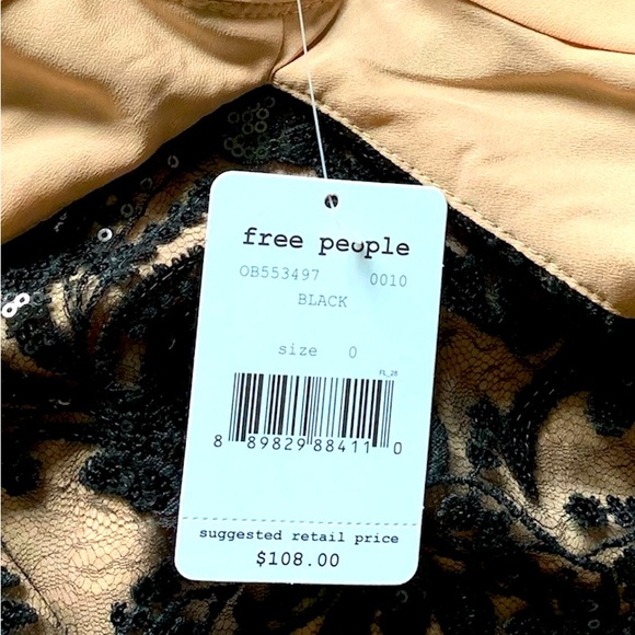 Free People Black Night Shimmers Mini Dress in Black - Picture 3 of 6